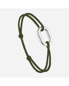 Groene verzilverde armband met Aussière Link
