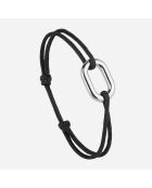 Zwart verzilverde armband met harpoenschakel