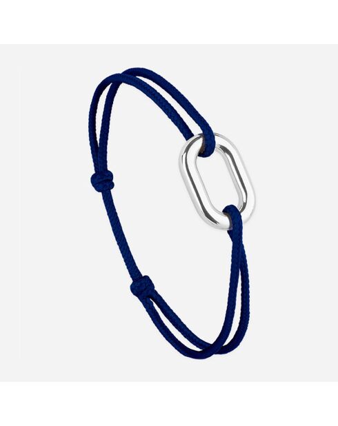 Bracelet Maillon Prame en plaqué Argent bleu marine
