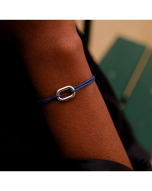 Bracelet Maillon Prame en plaqué Argent bleu marine