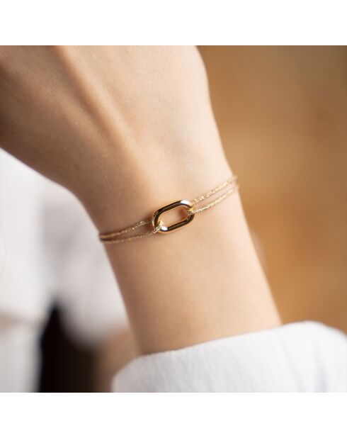 Vergulde armband met flin-schakels