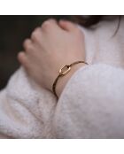 Vergulde goud/zwarte glitterarmband met Manilla-schakels