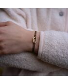 Vergulde goud/zwarte glitterarmband met Manilla-schakels