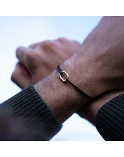 Zwarte vergulde Palan schakelarmband