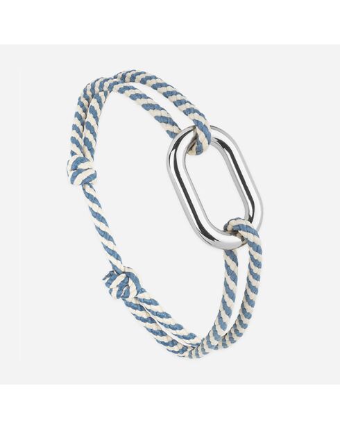 Bracciale a maglie d'armatura argentato beige/blu