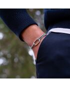 Bracciale a maglie d'armatura argentato beige/blu