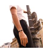 Zwart verzilverde Halyard Link-armband