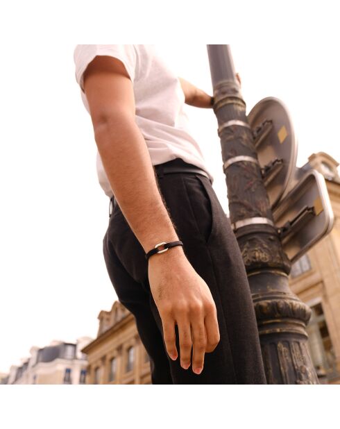 Zwart verzilverde Halyard Link-armband