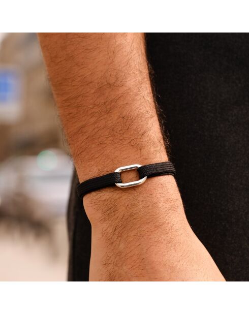 Zwart verzilverde Halyard Link-armband