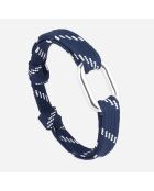 Marineblauw/witte verzilverde Galleon Link-armband