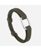 Kaki verzilverde Maillon Hauban armband