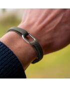 Kaki verzilverde Maillon Hauban armband