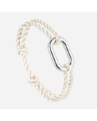 Bracelet Maillon Hune en plaqué Argent beige/blanc
