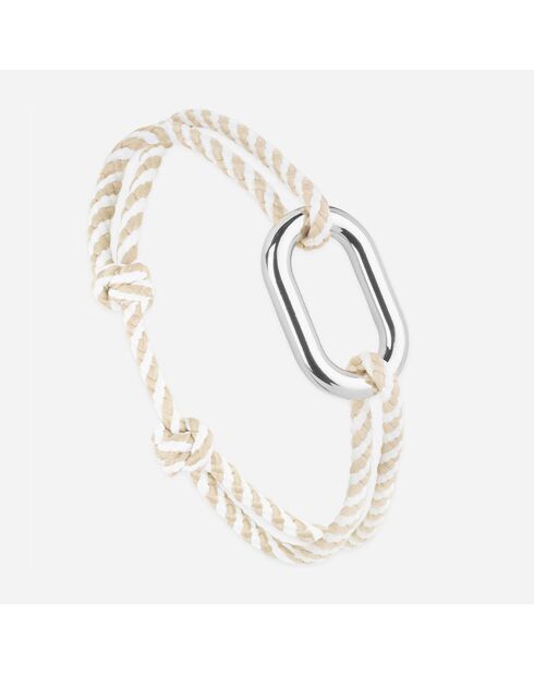 Bracelet Maillon Hune en plaqué Argent beige/blanc