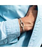 Bracelet Maillon Hune en plaqué Argent beige/blanc