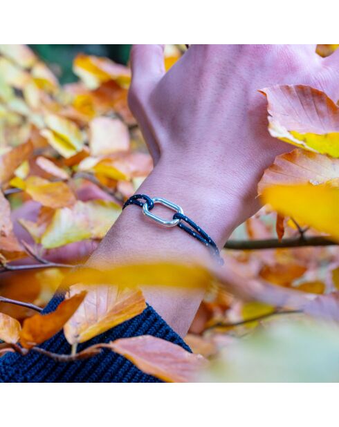 Bracciale Mast Link placcato in argento blu/bianco