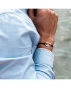 Marine/witte verzilverde Mast Link-armband