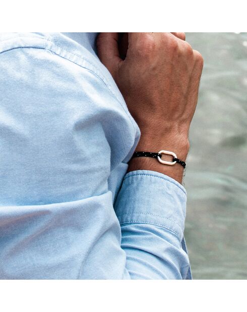 Bracciale Mast Link placcato in argento blu/bianco