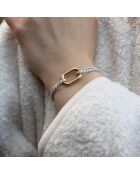 Bracelet Maillon Concorde en plaqué Or beige/blanc