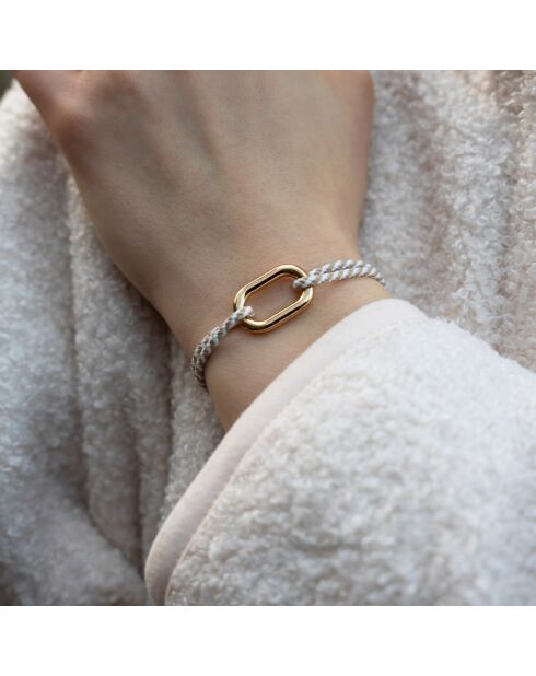 Bracelet Maillon Concorde en plaqué Or beige/blanc