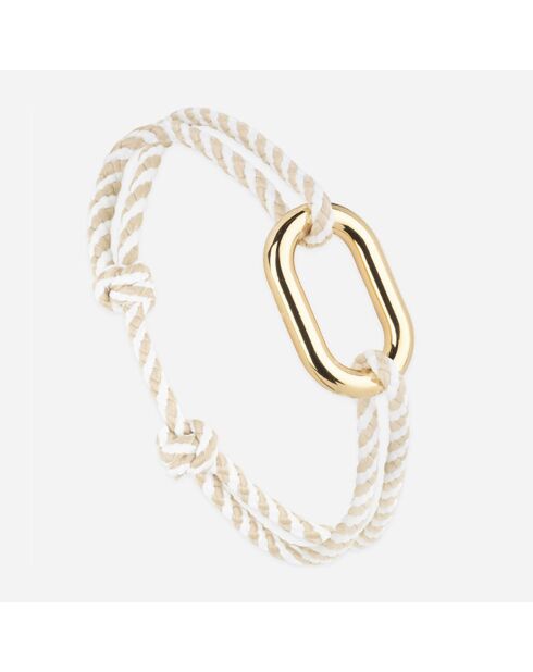 Bracelet Maillon Concorde en plaqué Or beige/blanc
