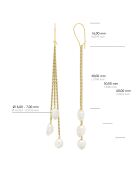 Boucles d'Oreilles 2x3 en Or Jaune & Perles de Culture d'Eau Douce Baroques blanches