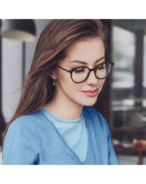 Boucles d'Oreilles en Argent Perles de Culture de Tahiti Cerclées peacock