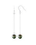 Boucles d'Oreilles en Argent & Perles de Culture de Tahiti Cerclées peacock 8-9 mm