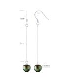 Boucles d'Oreilles en Argent & Perles de Culture de Tahiti Cerclées peacock 8-9 mm