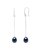 Boucles d'Oreilles Argent 925 Millièmes Véritables Perles de Culture d'Eau Douce Poires 7-8 mm