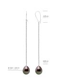 Boucles d'Oreilles Or Blanc & Perles de Culture de Tahiti Poires peacock