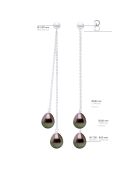 Boucles d'Oreilles Or Blanc & Perles de Culture de Tahiti Poires peacock