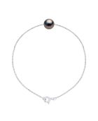 Bracelet en Or Blanc Perle de Culture de Tahiti Traversante Ronde peacock