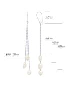 Boucles d'Oreilles 2x3 Or Blanc & Perles de Culture d'Eau Douce Baroques blanches