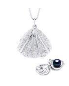 Collier Coquillage Argent & éritable Perle de Culture d'Eau Douce Bouton 9-10 mm