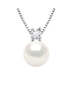 Collier en Argent & Perle de Culture d'Eau Douce blanche 8-9 mm