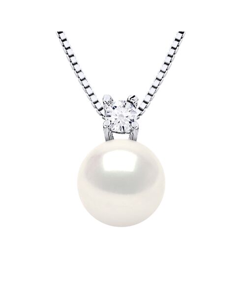 Collier en Argent & Perle de Culture d'Eau Douce blanche 8-9 mm