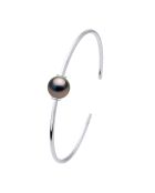 Jonc e, Argent & Perle de Culture de Tahiti Ronde peacock 9-10 mm