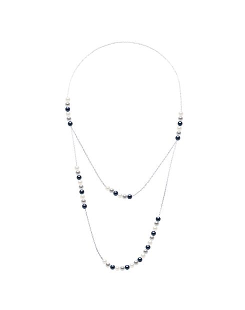 Sautoir Double Prestige  Argent & Perles de Culture d'Eau Douce multicolores