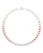 Collier en Argent & Perles de Culture d'Eau Douce et Rondes multicolores 8-9 mm