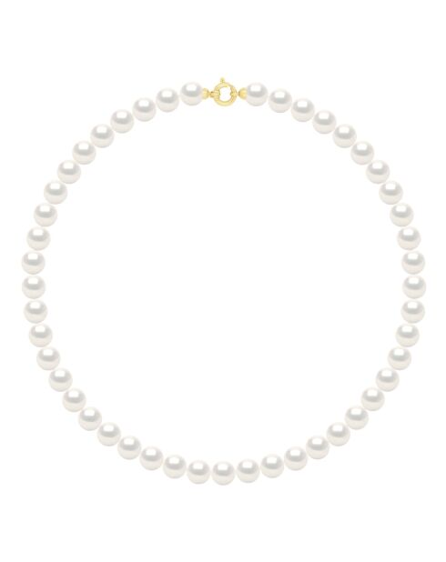 Collier Rang Princesse Perles de Culture d'Eau Douce Rondes blanches