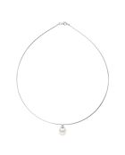 Collier Semi Rigide en Argent & Perle de Culture d'Eau Douce Poire blanche 10-11 mm