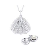 Collier Coquillage Argent & Véritable Perle de Culture d'Eau Douce Bouton 9-10 mm