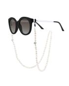 Chaîne de lunettes Perles de culture d'Eau Douce Baroques blanches