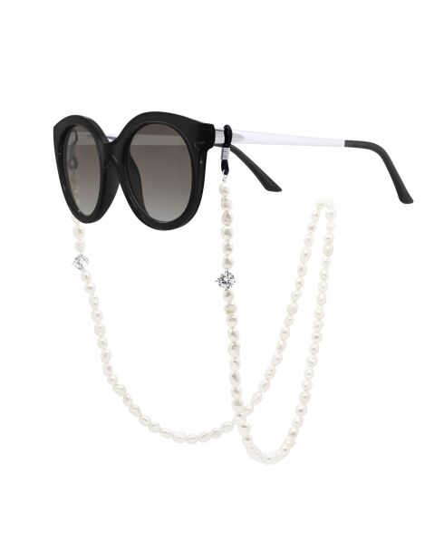 Chaîne de lunettes Perles de culture d'Eau Douce Baroques blanches