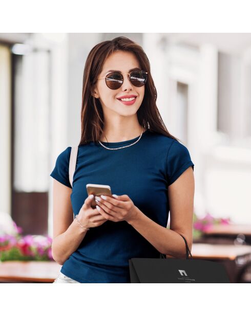 Parure en Or Blanc Collier & Bracelet Perles de Culture d'Eau Douce Rondes multicolores