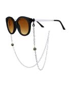 Chaîne pour lunettes Argent & Perles de Culture de Tahiti Cerclées peacock