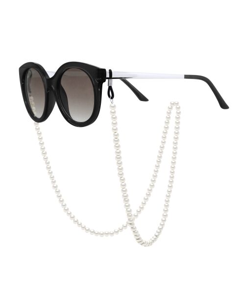 Chaîne de lunettes Perles de culture d'Eau Douce Semi Rondes-Rondes blanches