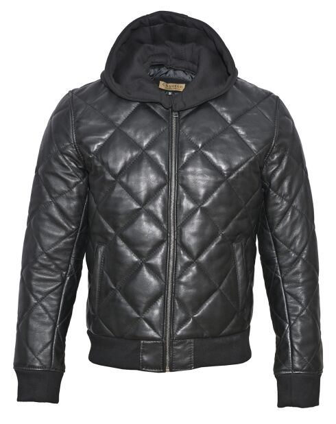 Veste en Cuir Down noir