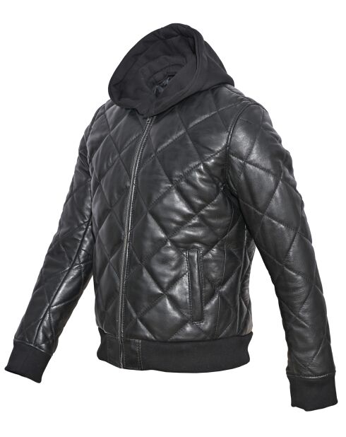 Veste en Cuir Down noir